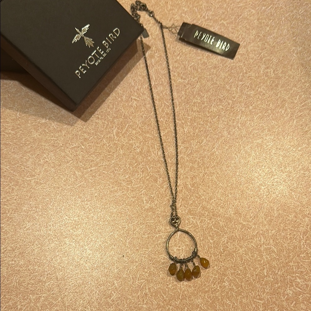 Gold and Silver Teardrop Pendant Necklace - Picture 3 of 3